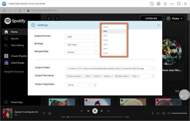 Choose Output Format